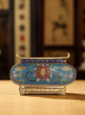 掐丝珐琅高温烧制景泰蓝百宝嵌片手工复古艺术装饰镶嵌画片摆件