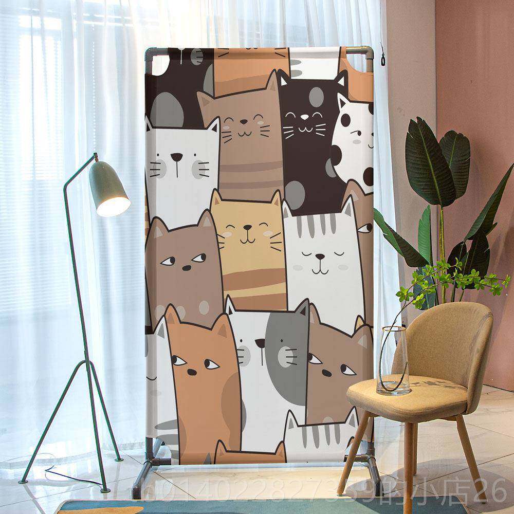 正品北欧简约小艺关清新可爱猫咪屏风断组装入户遮挡玄可移动布定,商业/办公家具,办公屏风/隔断,淘宝优惠券,粉丝福利购,淘宝优惠卷
