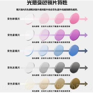 400 正品 度300 200 500辐射有数 配渐变色无框近防视眼度镜女100