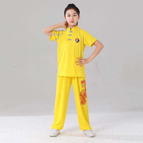 正品儿童武训中国风武术练功服幼儿武术演出服服术夏装速练干 干