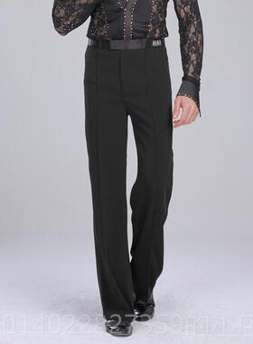 正品拉丁舞演出男性感深V黑白色蕾丝新款舞国交谊摩登服蹈表演标