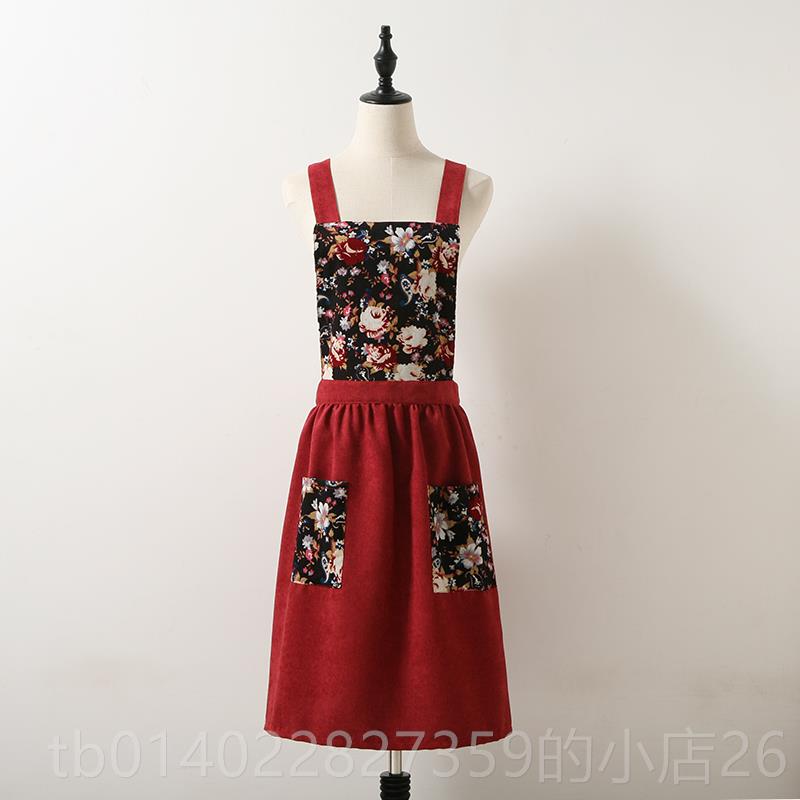 正品个性化时尚公主文学围花店围工裙作士服家庭厨房女烹饪裙围裙