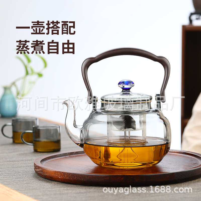 耐高温电陶炉玻璃烧水壶星空泡茶烧水壶可明火电陶炉围炉蒸煮茶器