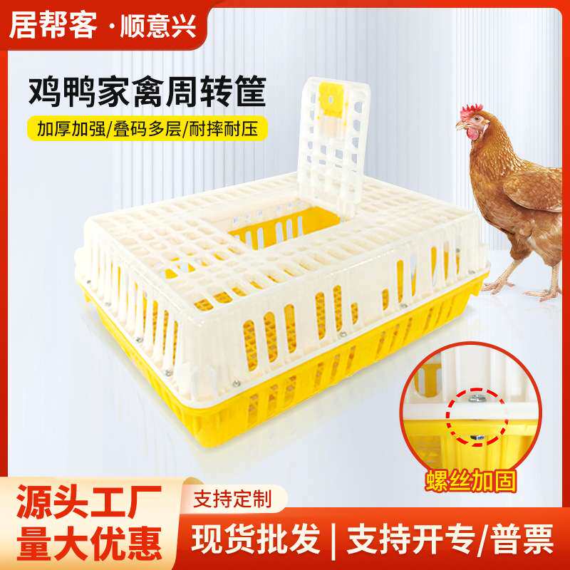 加厚防摔塑料鸡笼家禽运输笼大号成鸡周转箱鸭兔鸽笼养鸡笼