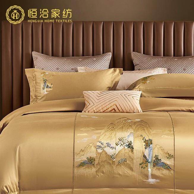 自留款100支中式风全棉四件套高端山水树刺绣被套纯棉床品黄绿色,鲜花速递/花卉仿真/绿植园艺,割草机/草坪机,淘宝优惠券,粉丝福利购,淘宝优惠卷