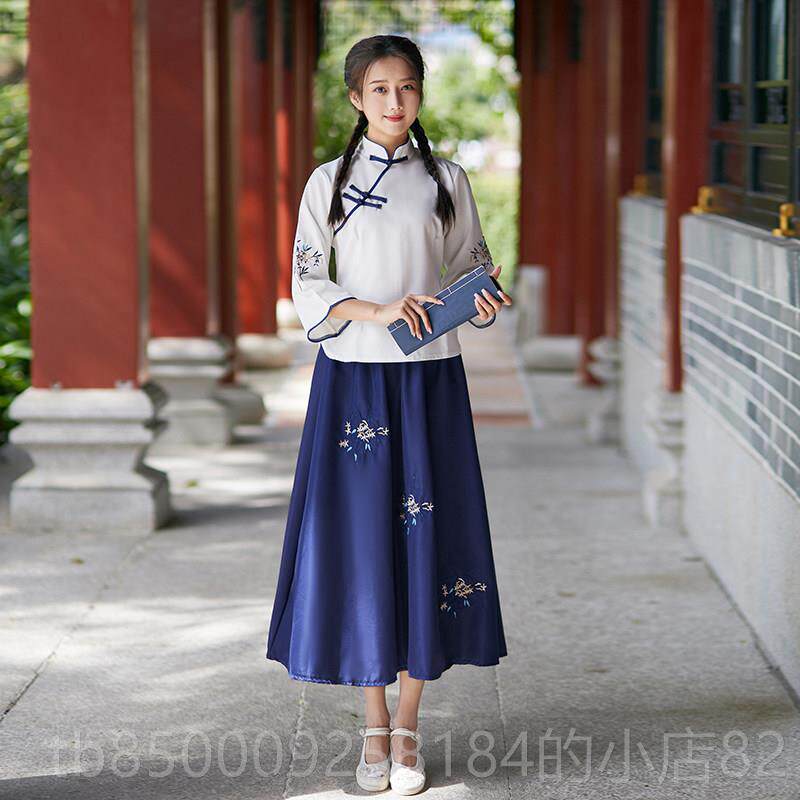 正品2025秋新款财神爷古筝合团服装男女款民蹈族唱风舞演出潮服时