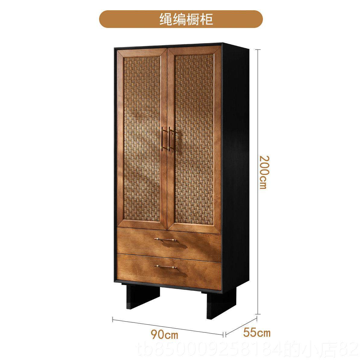 正品中古实木编衣风柜藤储物柜侘寂风覆古整体橱柜民宿室卧双门衣,住宅家具,独立衣柜,淘宝优惠券,粉丝福利购,淘宝优惠卷