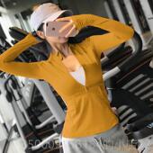 衣跑步健身显瘦服运动训练 女炼 正品 岚纹弹力瑜伽服上春秋半拉炼