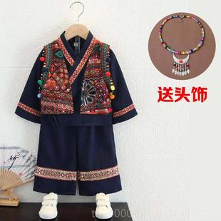 正品幼儿童兄妹装少数民族服装三月三哈壮族尼族出汉服女男童儿园