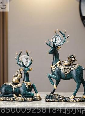 正品新中国客厅博古风架入口酒柜祝福人物麋礼鹿饰品乔迁电视物柜