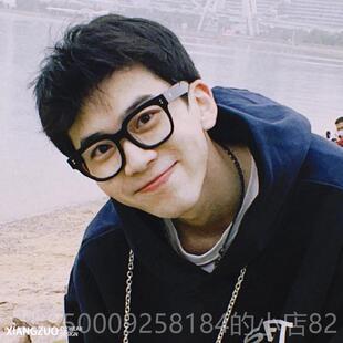 正品g黑颜框平光镜启鸣费同款素神器防蓝光眼镜框m男大框网红眼睛