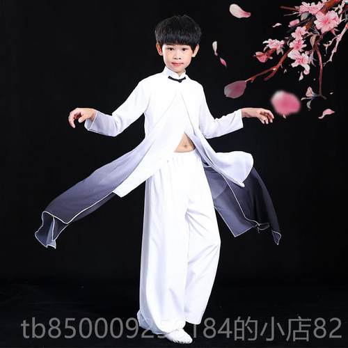 正品典古舞男女表演服装、典雅中太极服装、墨舞剑青年强扇式舞服