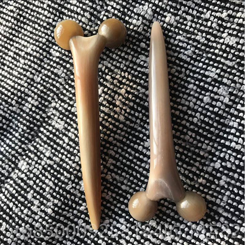 正品携天然正品白水牛角眼便部按摩棒滚脸部珠，肩颈鼻子按摩器，