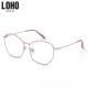 高档LOH防蓝光防辐射护目韩版 素O网红眼可镜潮颜女平光镜框显瘦配