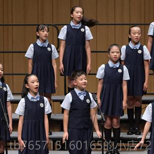 高档国儿童团体合服演出中唱学生小学生庆合唱团表演服装爱国朗诵