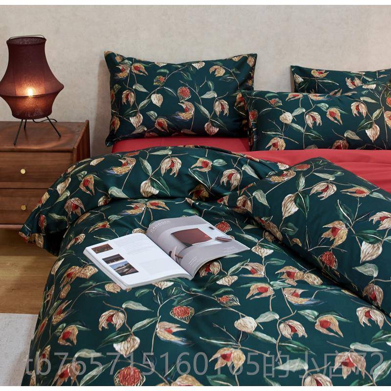高档清仓60支埃贡及长绒棉纯缎1四件套美式全棉棉床上用品.8m床品