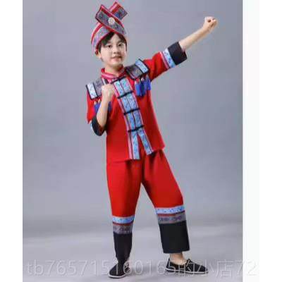 高档新款儿幼童装仡佬族园民族服男女童装儿仡佬族舞蹈演出服饰竹