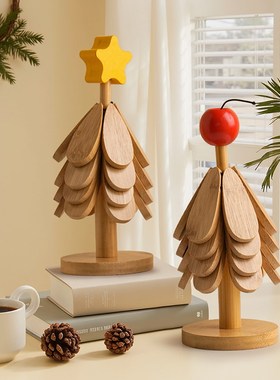 贝汉美餐桌隔热垫折叠杯垫实木耐高温防烫垫餐边柜高级感装饰摆件