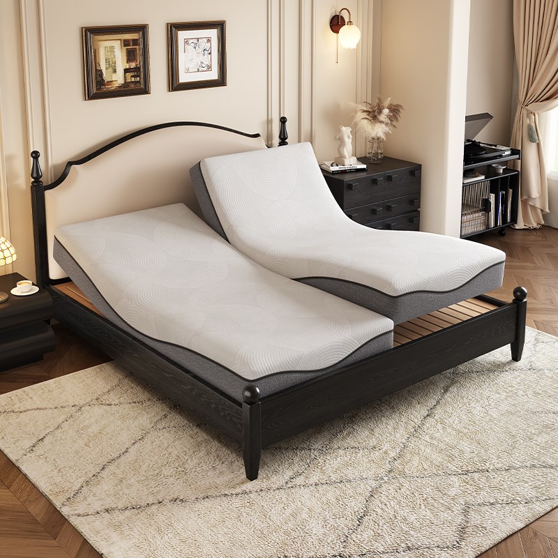 法式床奶油复古风主卧高端大气布面料白蜡木1米8人实木床