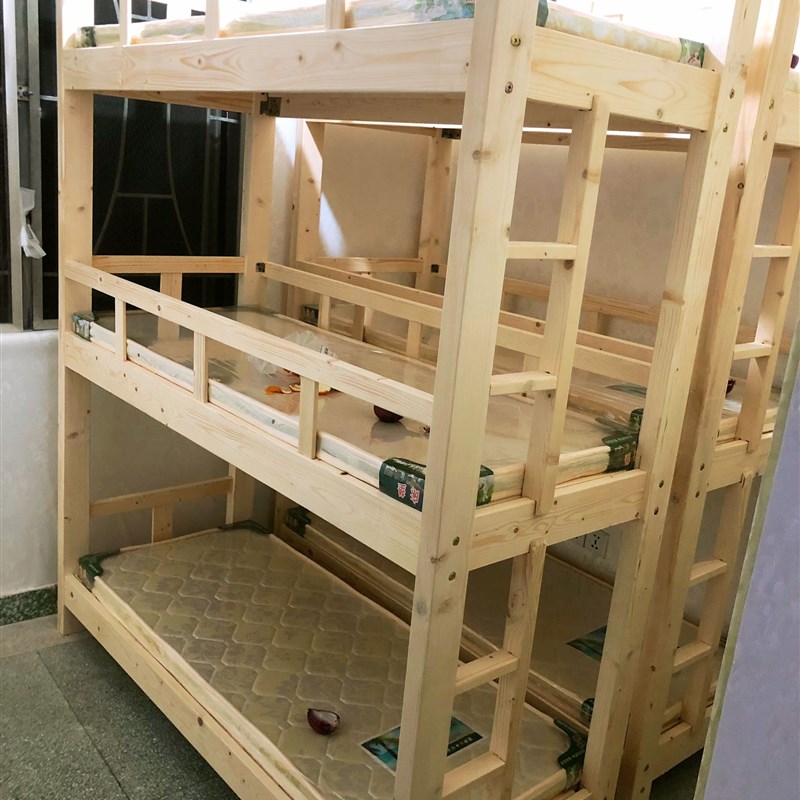 松木三层床梯上下床学校学生宿舍上下床午托三层床托管床上下铺