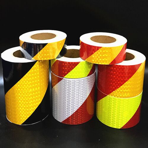 20CM货车黑黄斜纹反光胶带车身警示反光贴条道路交通防撞地贴纸膜