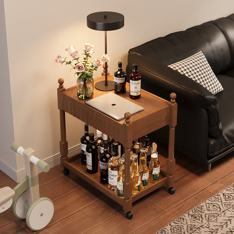 实木沙发边几小推车沙发边柜侧边柜客厅巴士餐车可移动茶台