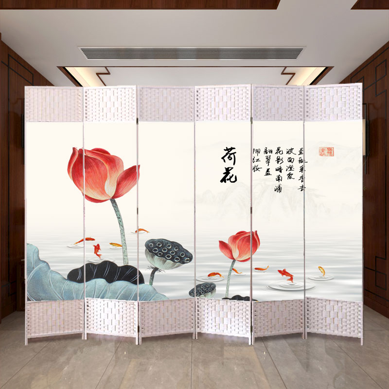 现代简约屏风隔断客厅卧室办公折叠移动推拉小户型入户遮挡墙家用