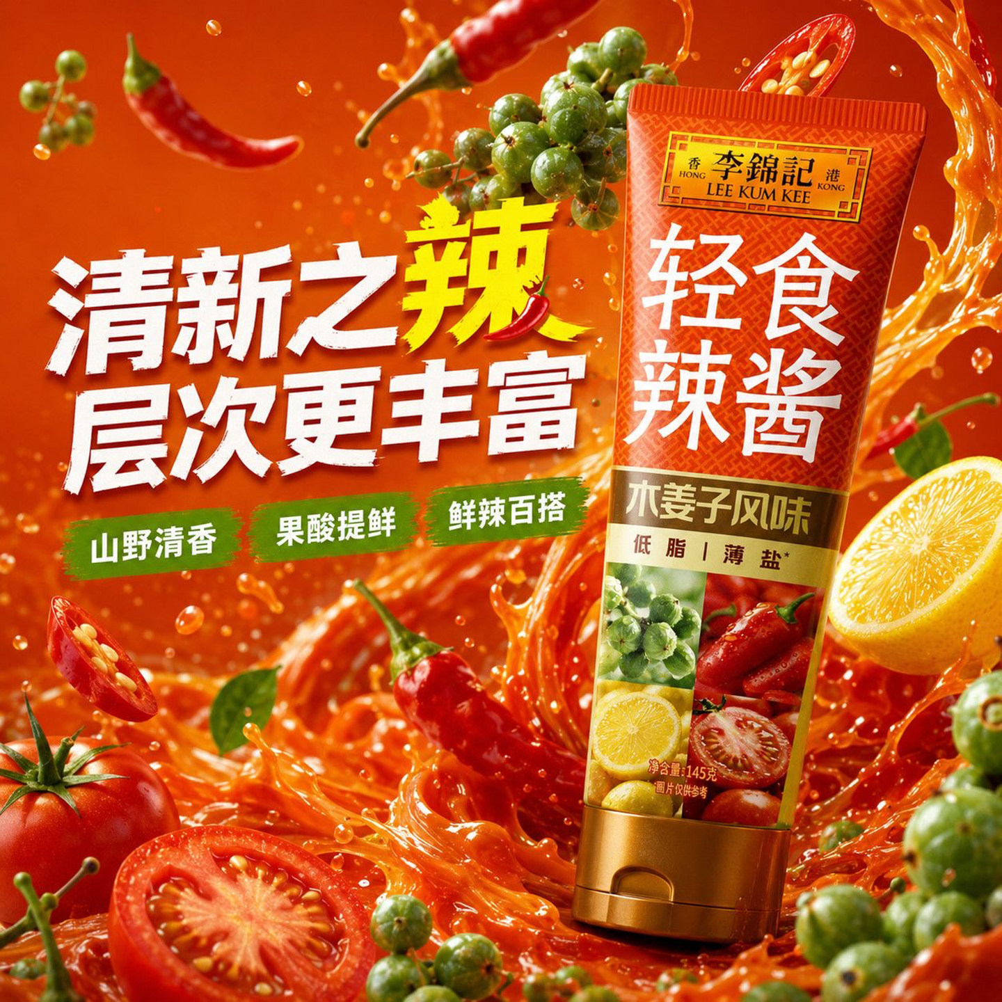李锦记轻食辣酱145g木姜子风味