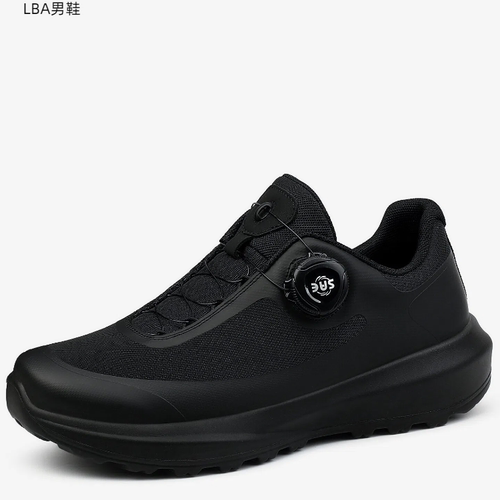 春季黑色透气厚底男健步鞋