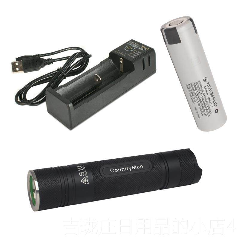 正品夫s家e10户外edc便携18650迷你小直强光充电手电筒L2 ld户外