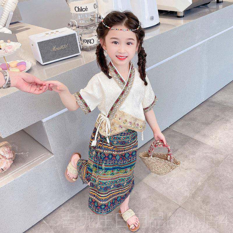 正品童西双版傣族服装儿云南少数族风女童六一儿童节表纳演服演出
