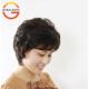 正品 斜浏海女士中年假发真人发型老 短奶卷发套妈妈奶包整顶假发
