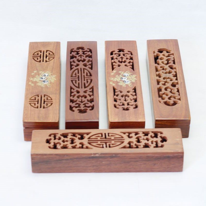 越南花梨镂空筷子盒 大果紫檀木质筷子笼架 红木工艺品家用餐具盒