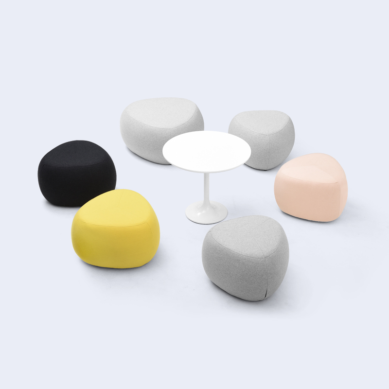 定制鹅卵石布艺沙发凳创意办公休闲区接待幼儿园培训机构凳子墩子