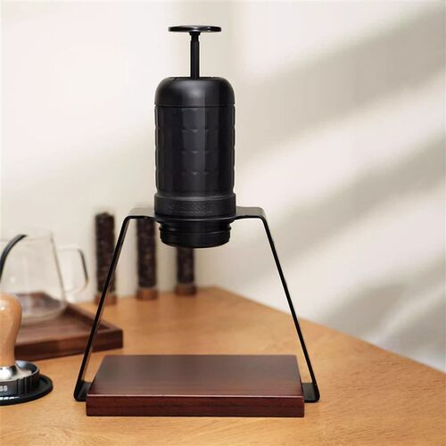 星粒三代可携式咖啡机支架碳钢实木底座手压咖啡机改装支架手冲咖