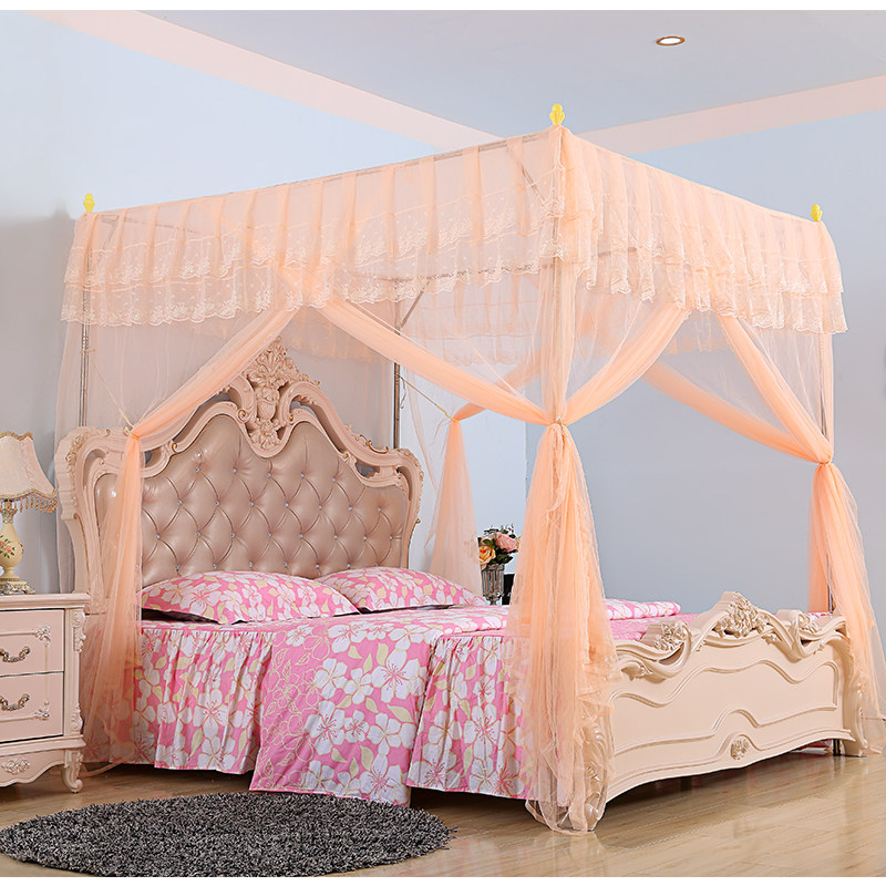 宫廷不锈钢落地式 加粗加厚25mm支架 蚊帐 三开门方顶加密公主