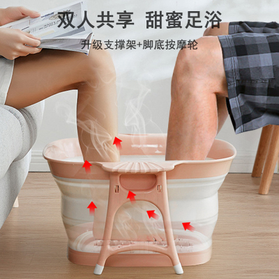 双人泡脚桶家用可折叠加大深桶便携式冬天足浴盆过小腿按摩洗脚盆