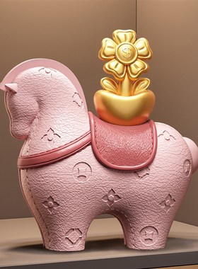 新款马上有钱桌面摆件玄关电视柜装饰品高档大气精美礼盒乔迁送礼