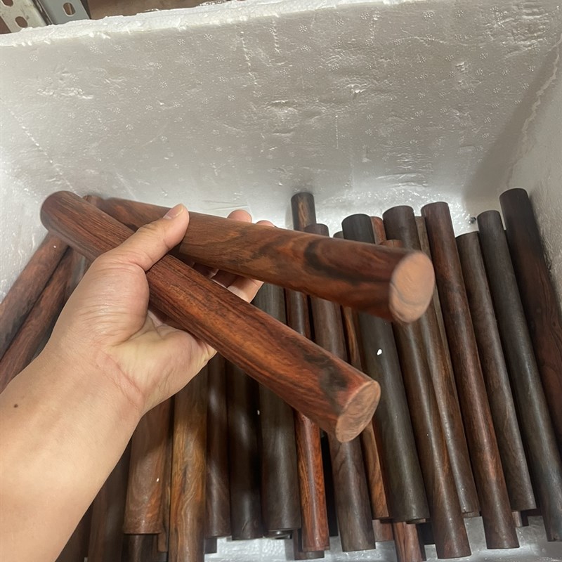 擀面杖 红木工艺品 老挝大红酸枝木棍 擀面杖