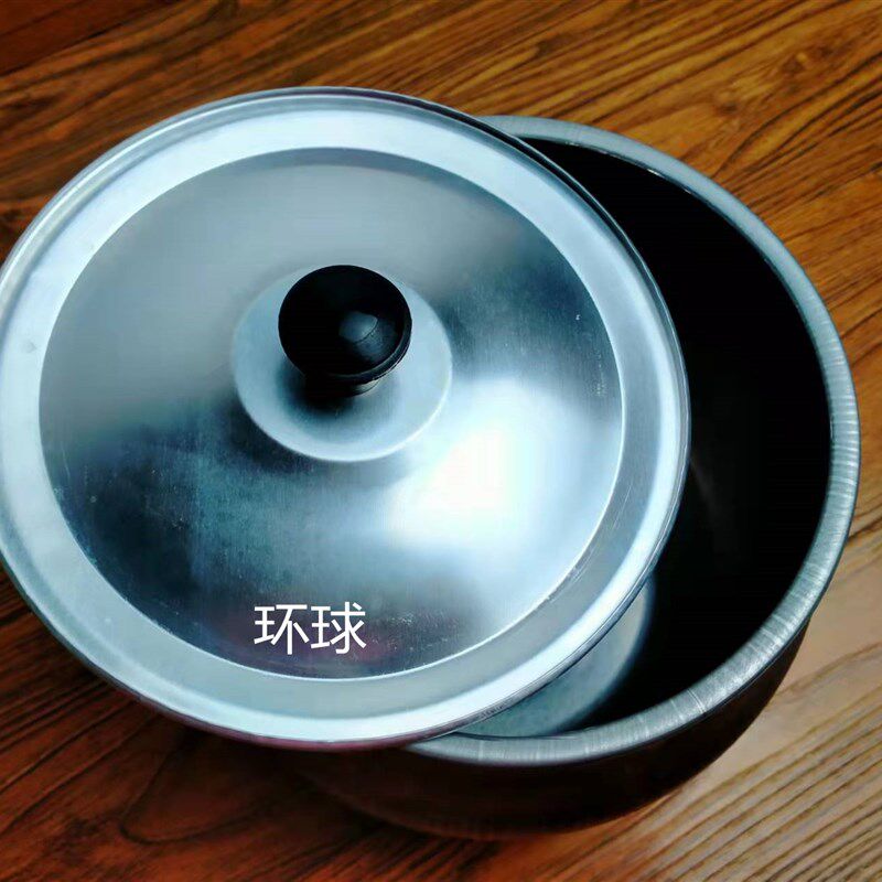 老式铝汤锅老奶奶农村柴火土灶台热水缸汤罐烧水罐土灶小锅