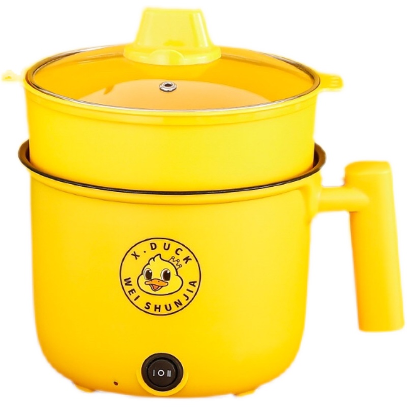 小黄鸭电煮锅学生宿舍多功能一体元气煮饭锅家用迷你小型炒菜电锅