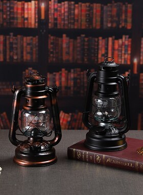 复古煤油灯手提马灯摆件农村老式煤油灯怀旧老物件装饰品露营道具