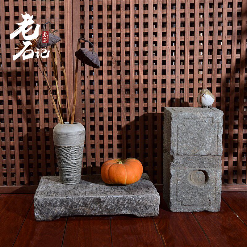 锤布石古代厚石板大石块洗衣石搓衣板台面可做花架底座棒槌石青石