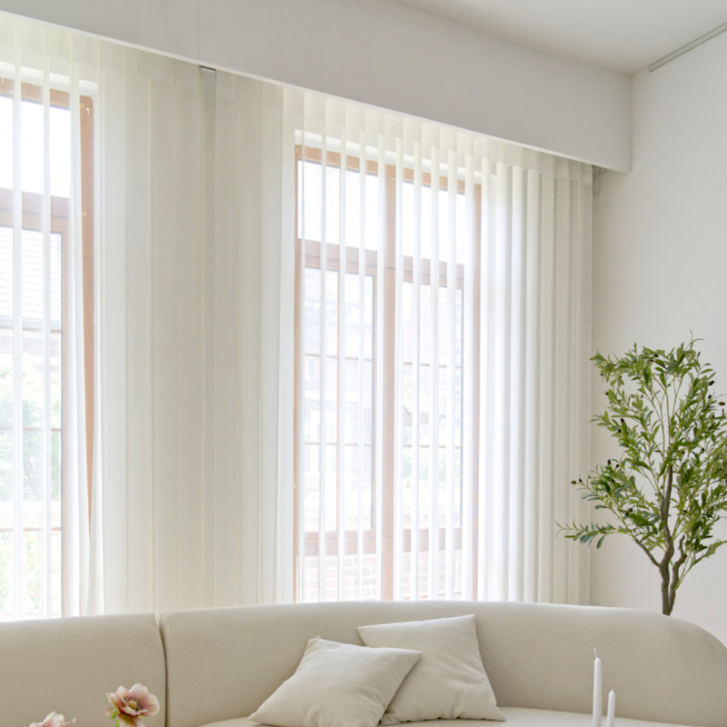 hidms智能电动梦幻帘客厅阳台办公室隔断垂直帘纱帘竖百叶纱