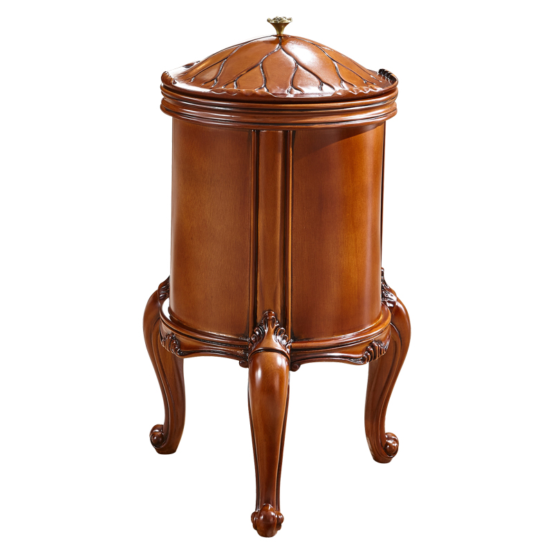 香格里拉家具欧式垃圾桶别墅高档实木垃圾桶客厅餐厅高级垃圾桶