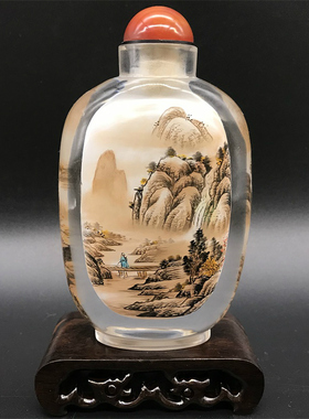 衡水特产内画鼻烟壶创意特色纯手工水晶工艺礼品摆件收藏外事