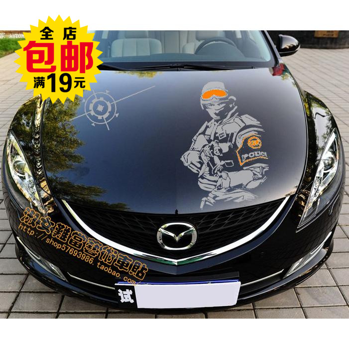 汽车贴纸 车头盖贴 车门贴 引擎盖 备胎贴 穿越火线 CF CS 战士