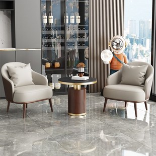 现代酒店会所接待沙发组合奶茶店休闲单人沙发售楼处洽谈会客桌椅