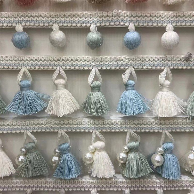 法式钉珠水晶流苏花边辅料 小清新窗帘侧边装饰桌旗珠子织带吊穗,居家布艺,花边,淘宝优惠券,粉丝福利购,淘宝优惠卷