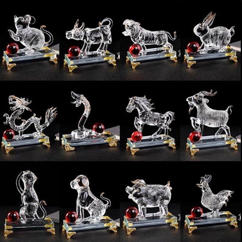 12生肖水晶十二生肖桌面摆件装饰属鼠牛虎兔龙蛇马羊猴鸡狗猪者,家居饰品,装饰摆件,淘宝优惠券,粉丝福利购,淘宝优惠卷
